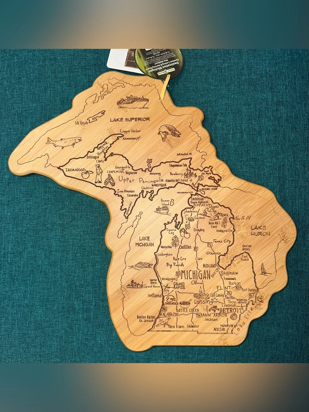 Totally Bamboo Destination Michigan State Shaped 16.8